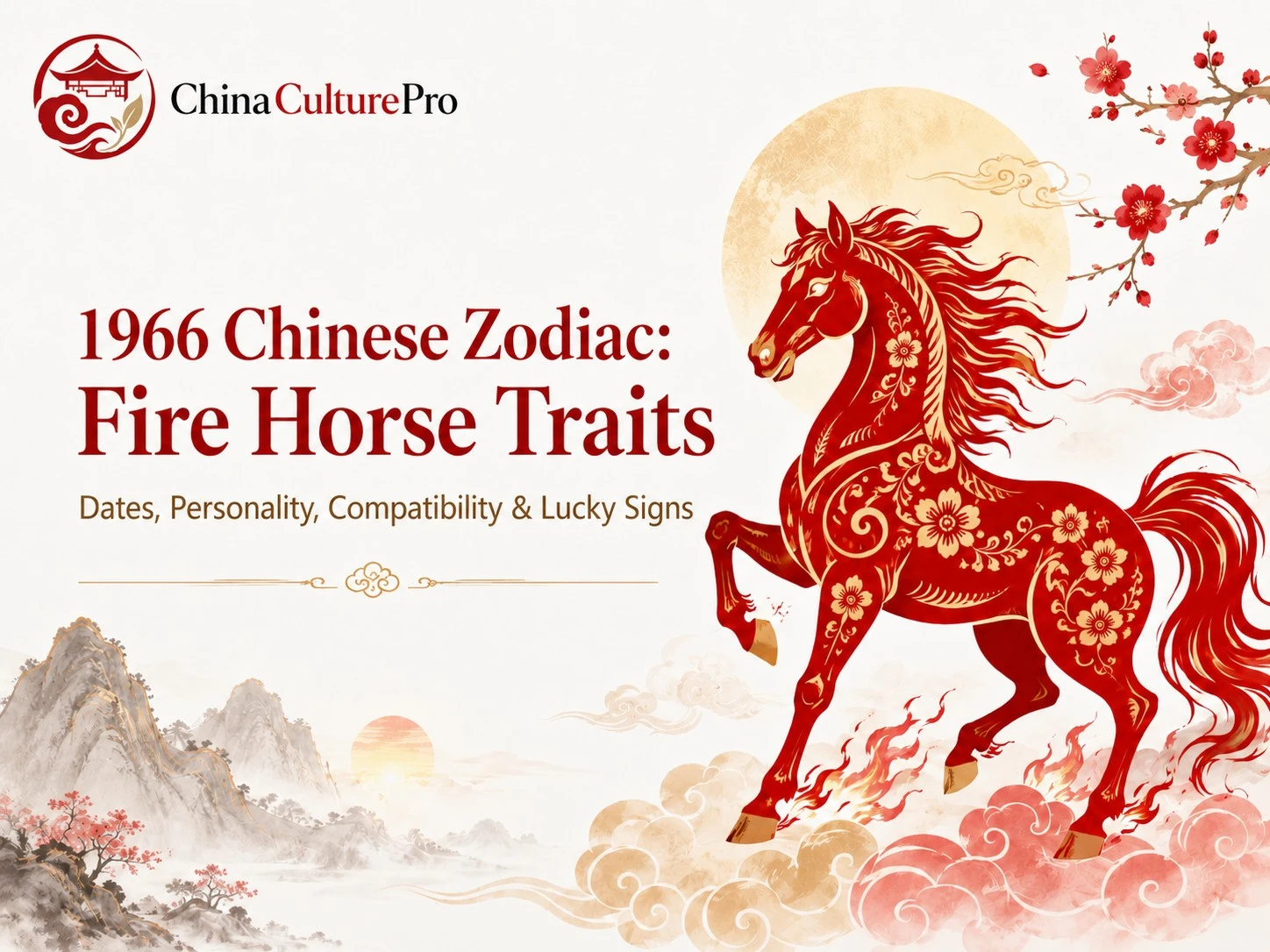 1966 Chinese Zodiac Fire Horse Traits Cover Design China Culture Pro