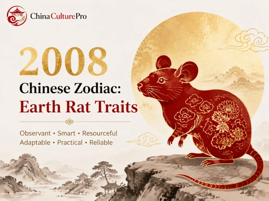 2008 Chinese Zodiac Earth Rat Cover Red Gold Design