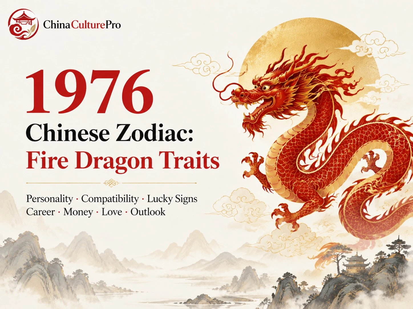 China Culture Pro Fire Dragon Chinese Zodiac 1976 Cover Design