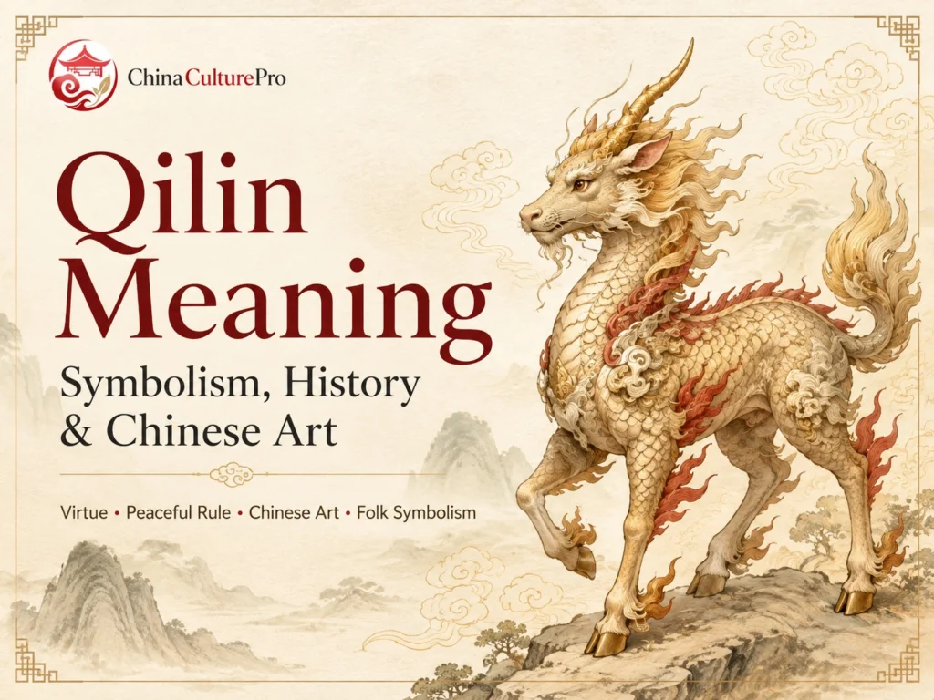 Qilin Meaning Symbolism History and Chinese Art with Chinese qilin mythical creature traditional cloud and mountain illustration
