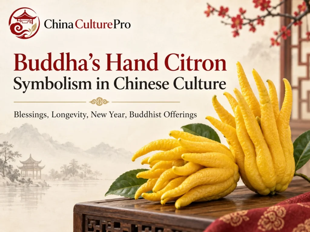 Buddhas Hand Citron Symbolism in Chinese Culture with yellow citron New Year decor and Buddhist offering theme
