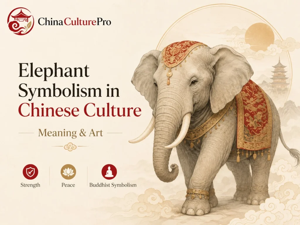 Elephant Symbolism in Chinese Culture Meaning and Art with traditional elephant motif and elegant cultural design