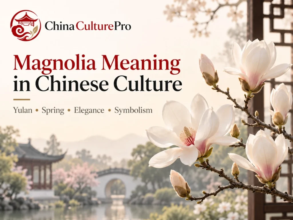 Significado de la magnolia en la cultura china Yulan y símbolos con flores blancas de magnolia jardín chino y elegancia primaveral