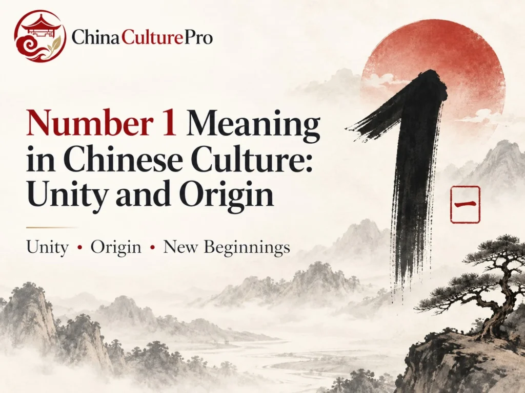 Number 1 Meaning in Chinese Culture Unity and Origin with ink numeral one mountains and traditional Chinese art