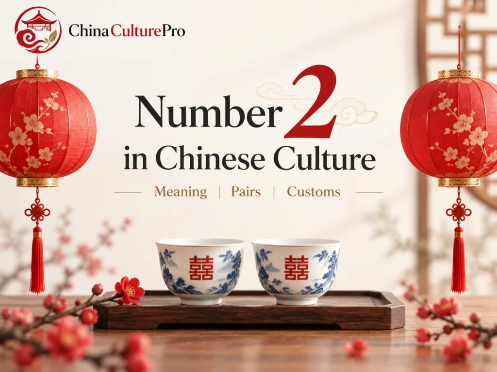 Number 2 in Chinese Culture Meaning Pairs and Customs with paired lanterns Double Happiness cups and wedding symbolism