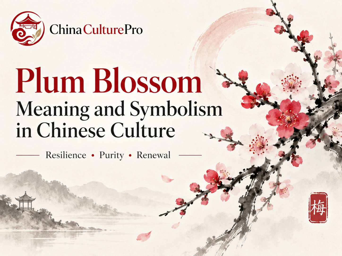 Plum Blossom Meaning and Symbolism in Chinese Culture traditional red plum blossoms on winter branches