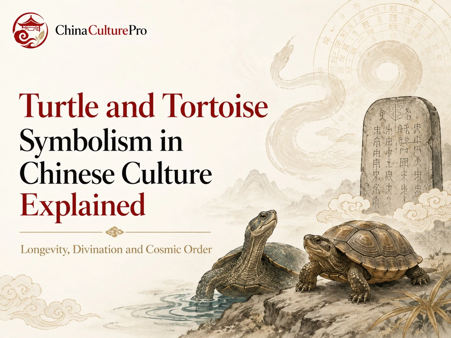 Turtle and Tortoise Symbolism in Chinese Culture Explained with turtles stele divination and cosmic order illustration
