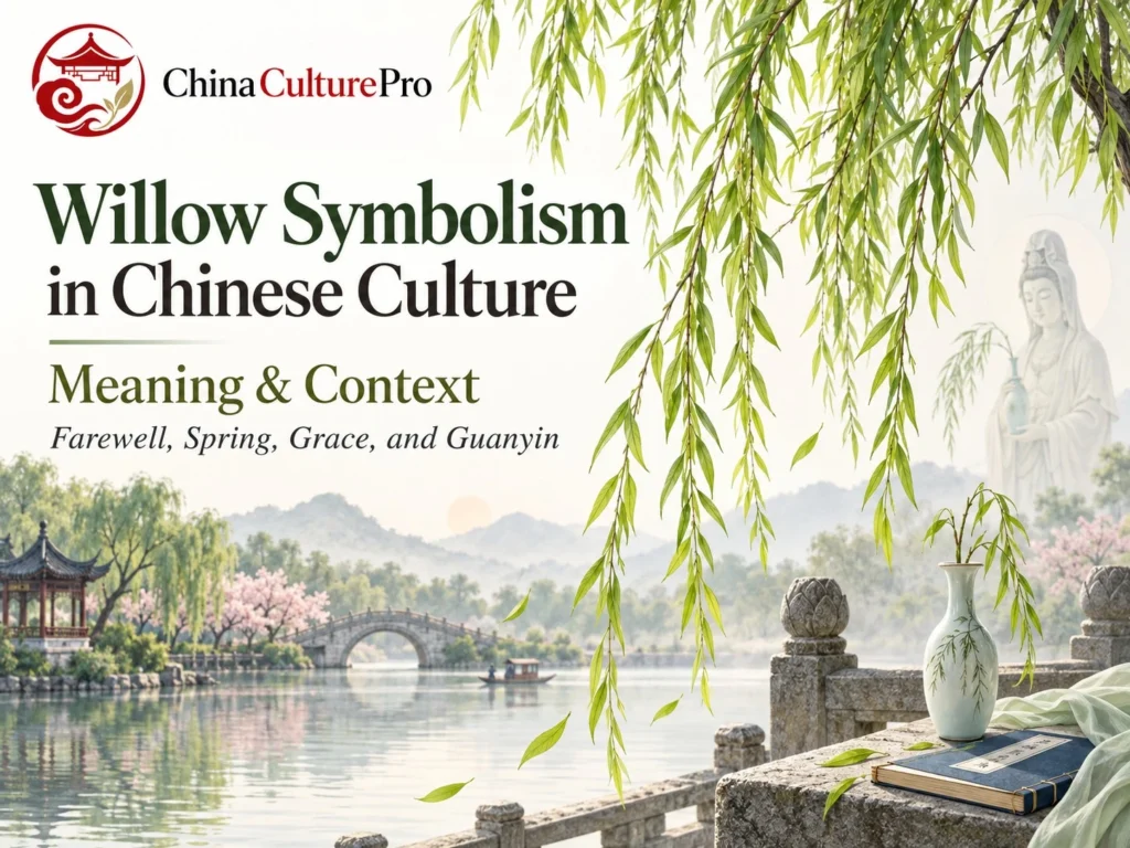 Willow Symbolism in Chinese Culture Meaning and Context with willow branches river garden Guanyin and spring imagery