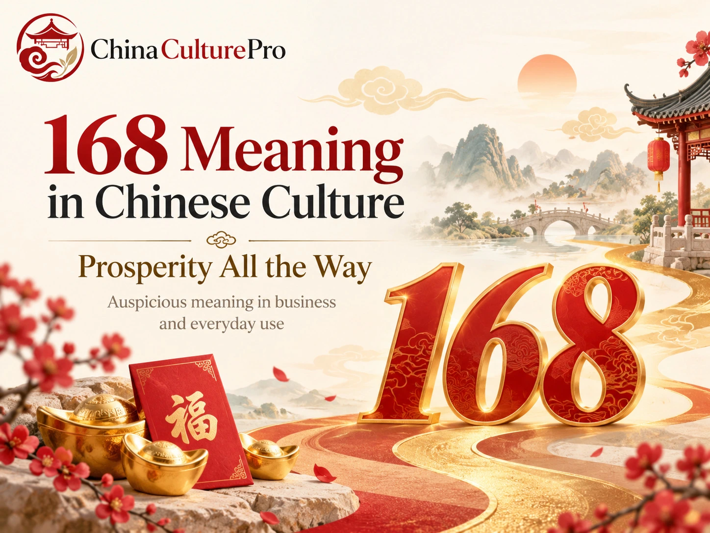 Signification de 168 dans la culture chinoise Prospérer tout au long du chemin