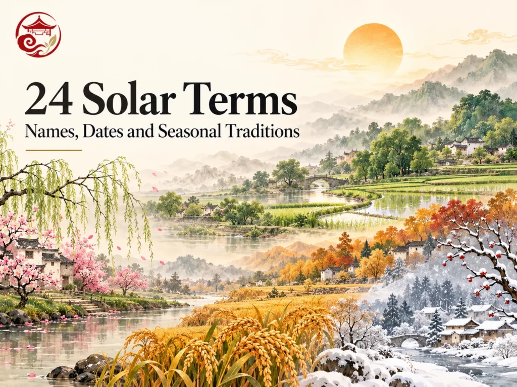 24 Solar Terms with spring rice fields autumn grain and winter branches