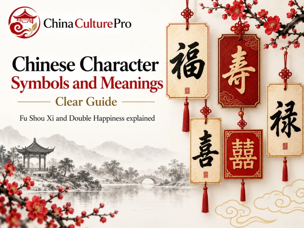 中国の漢字シンボルと意味 福 寿 喜 双喜