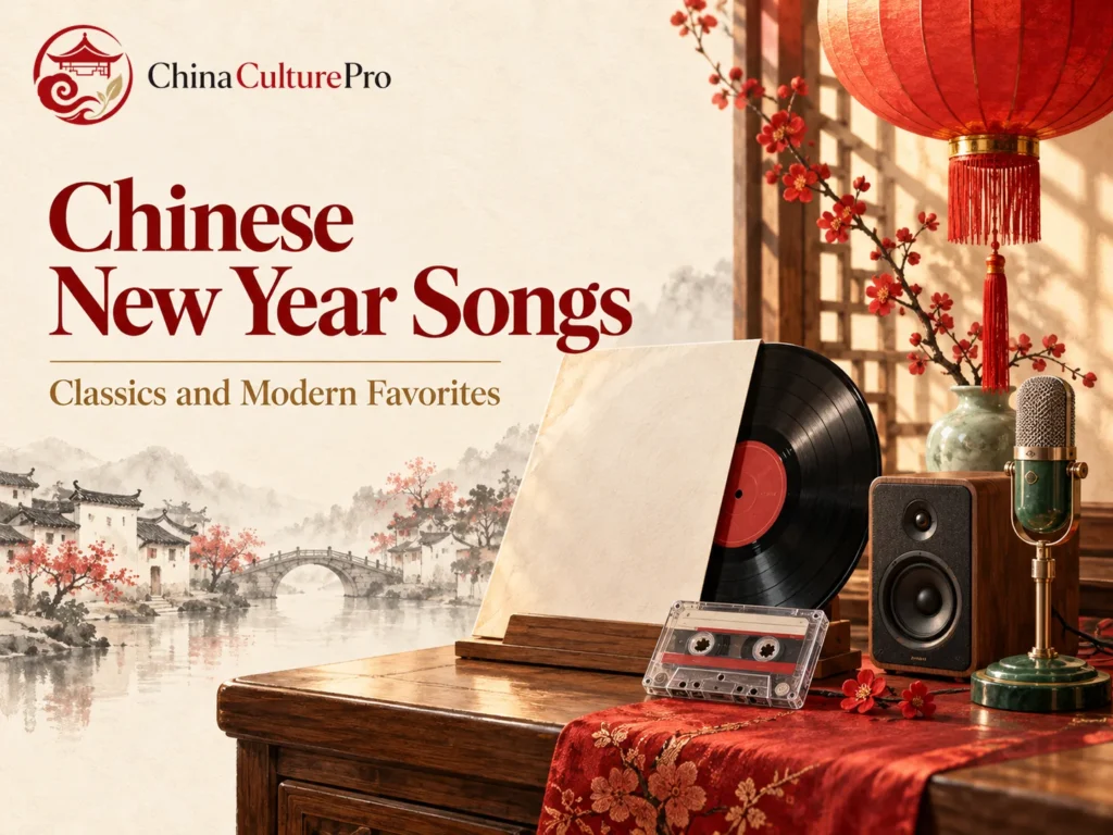 Chansons du Nouvel An chinois avec disques vinyles, cassette et microphone