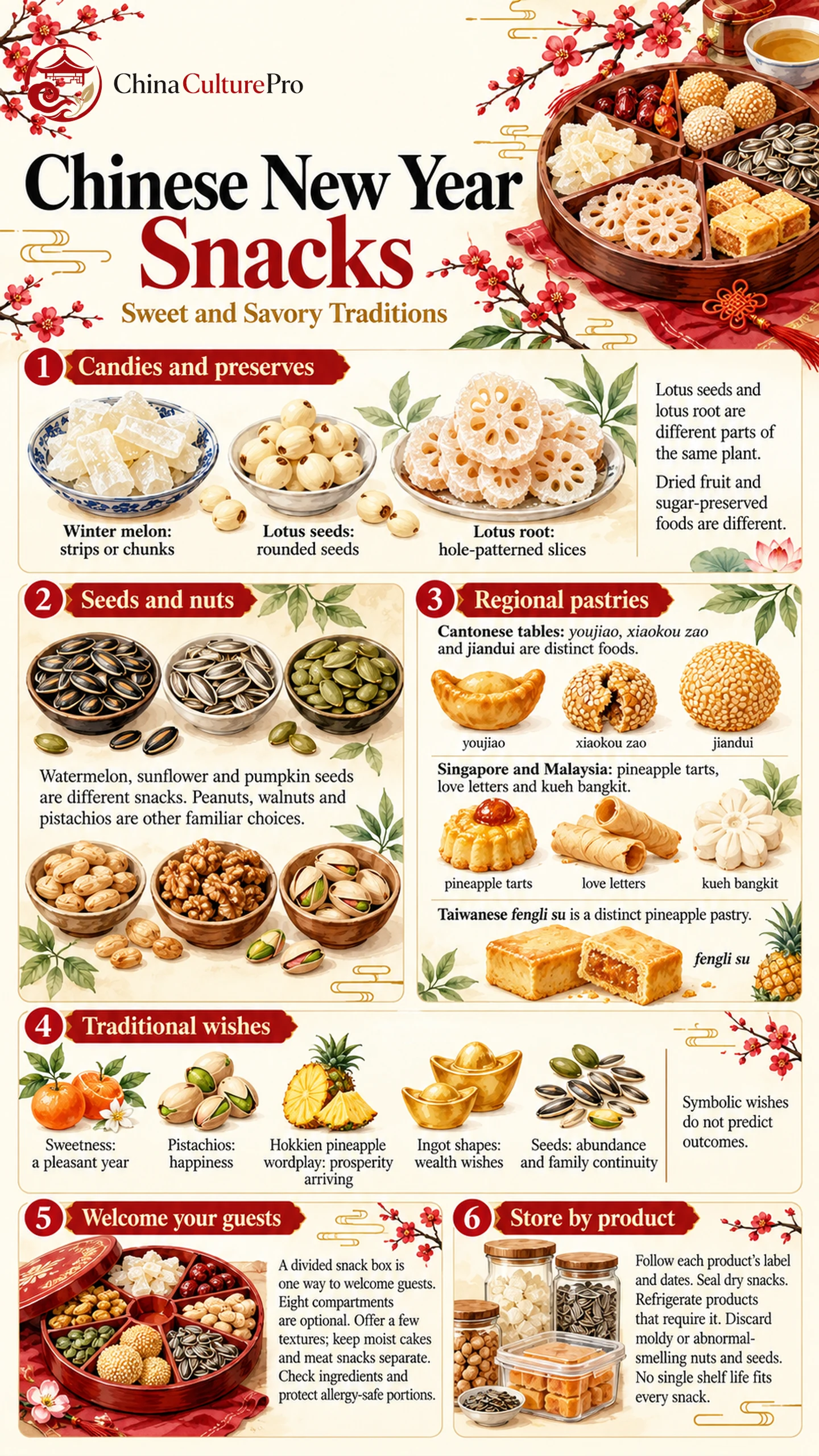 Guía de aperitivos del Año Nuevo chino con dulces semillas pasteles significados y consejos para servirlos Guía de aperitivos del Año Nuevo chino con dulces semillas pasteles significados y consejos para servirlos