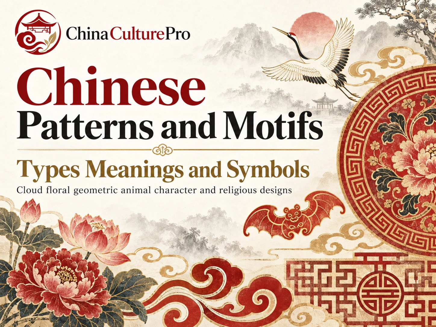Motifs et ornements chinois : types significations et symboles avec nuages fleurs et motifs géométriques