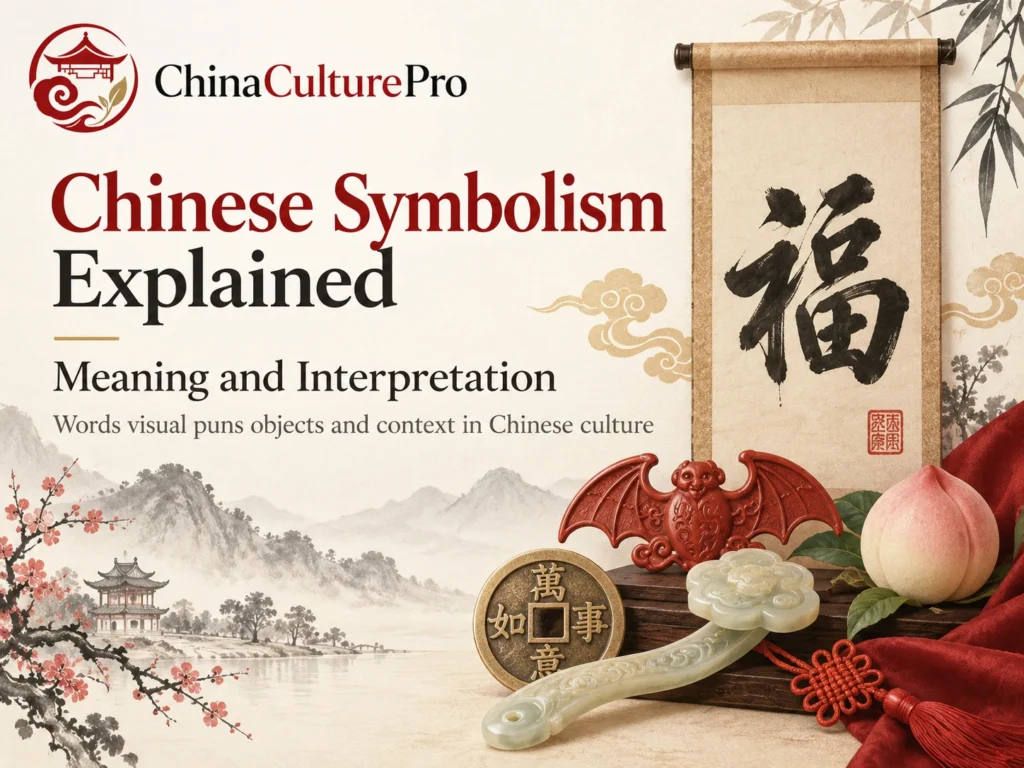 Simbolismo chino explicado significado e interpretación con caligrafía Fu ruyi de jade monedas tradicionales y motivos auspiciosos