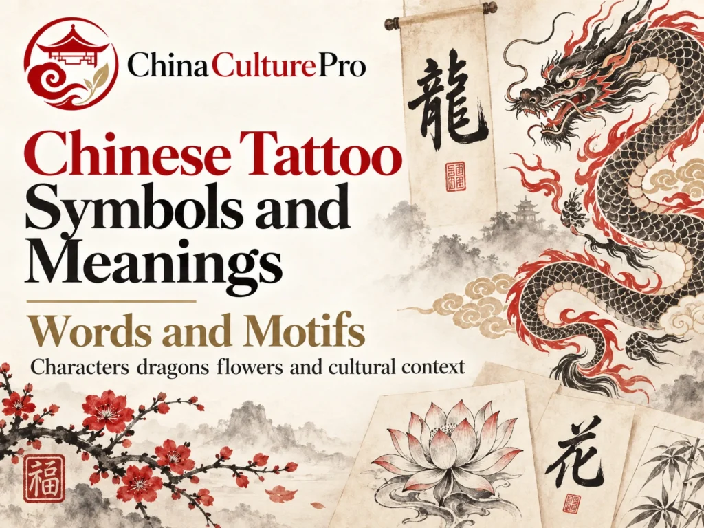 Chinese Tattoo Symbols and Meanings Featuring Dragon Calligraphy Lotus Flowers and Traditional Chinese Tattoo Designs