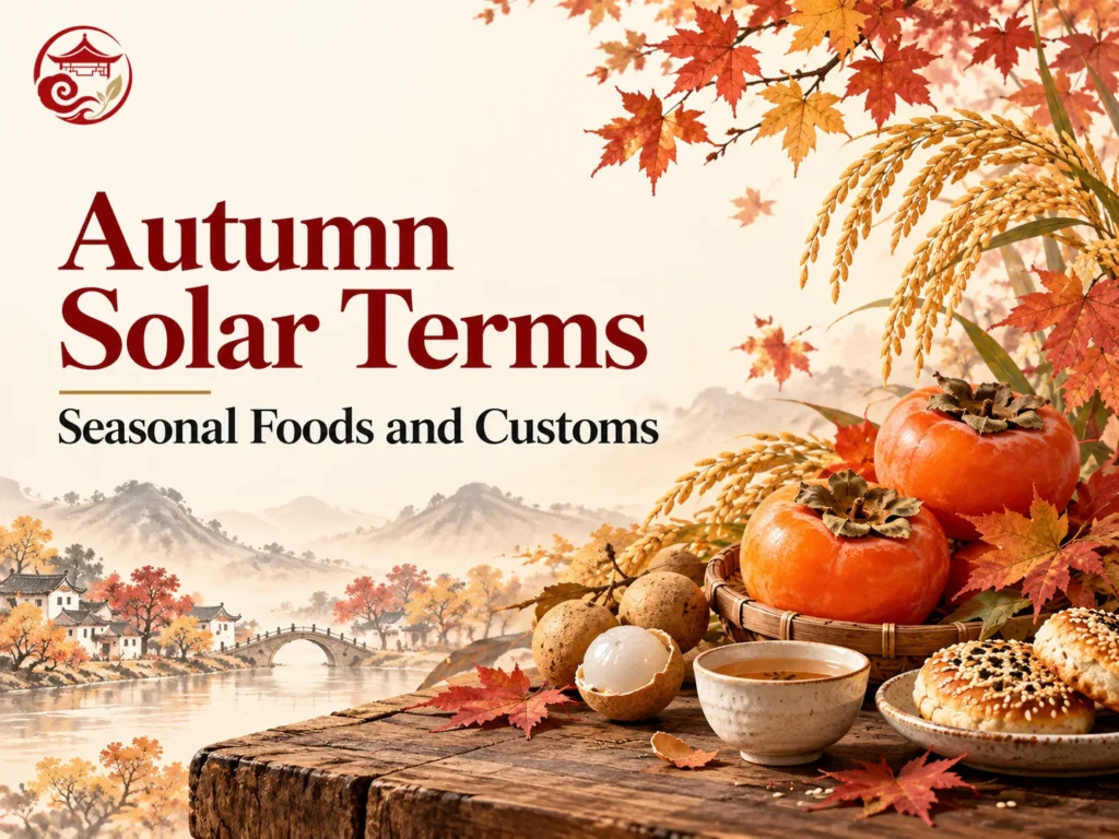 Chinese autumn solar terms with seasonal foods and harvest customs