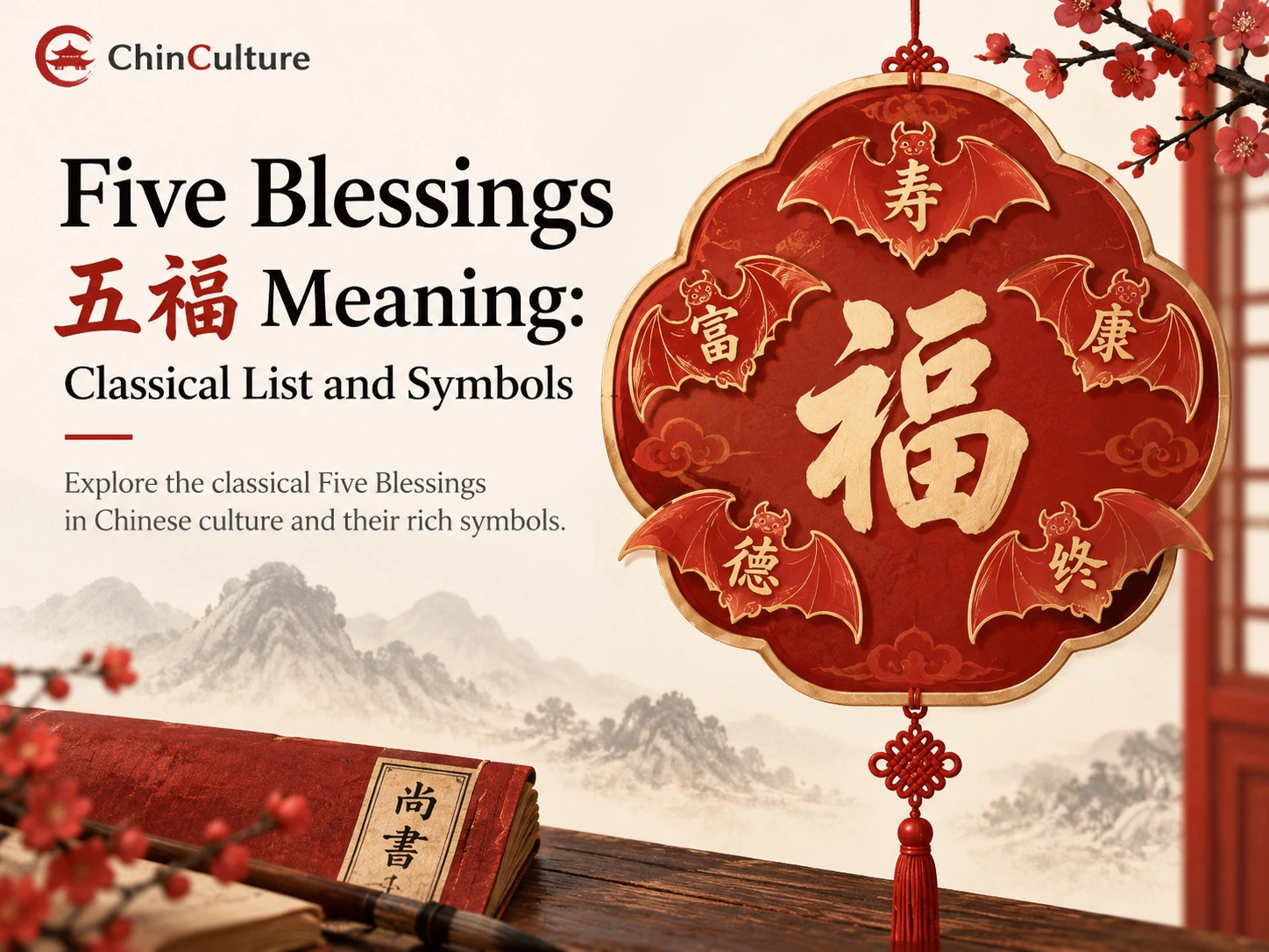 Signification des Cinq Bénédictions Wufu liste classique et symboles