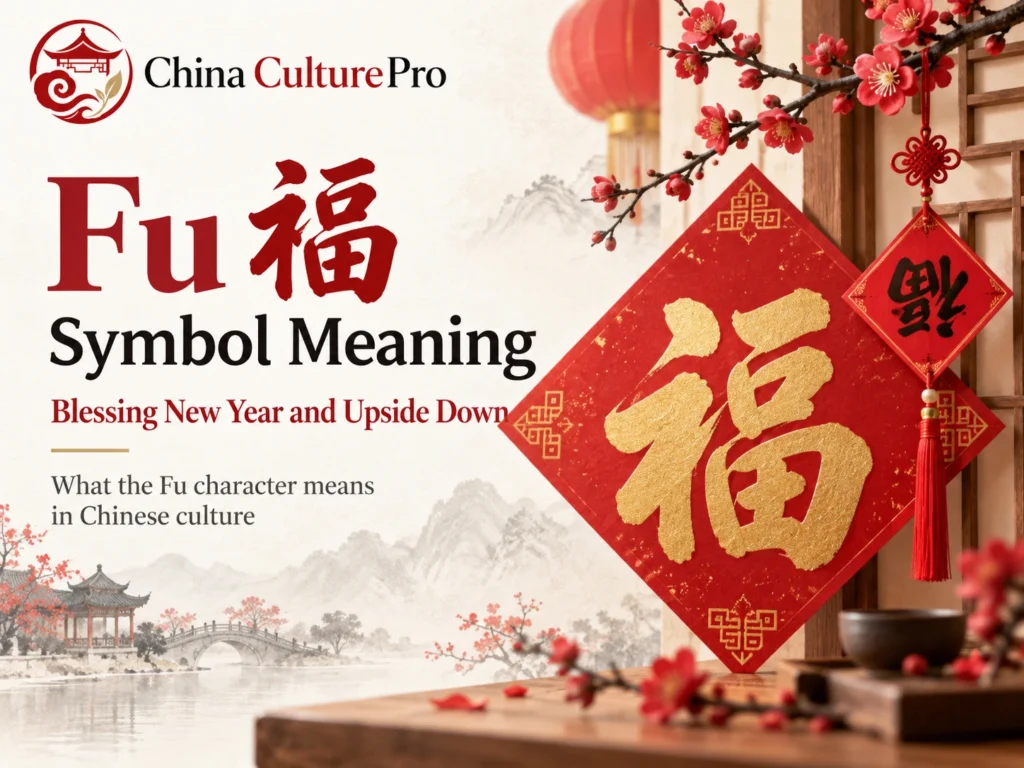 Signification du symbole Fu bénédiction Nouvel An chinois et Fu renversé