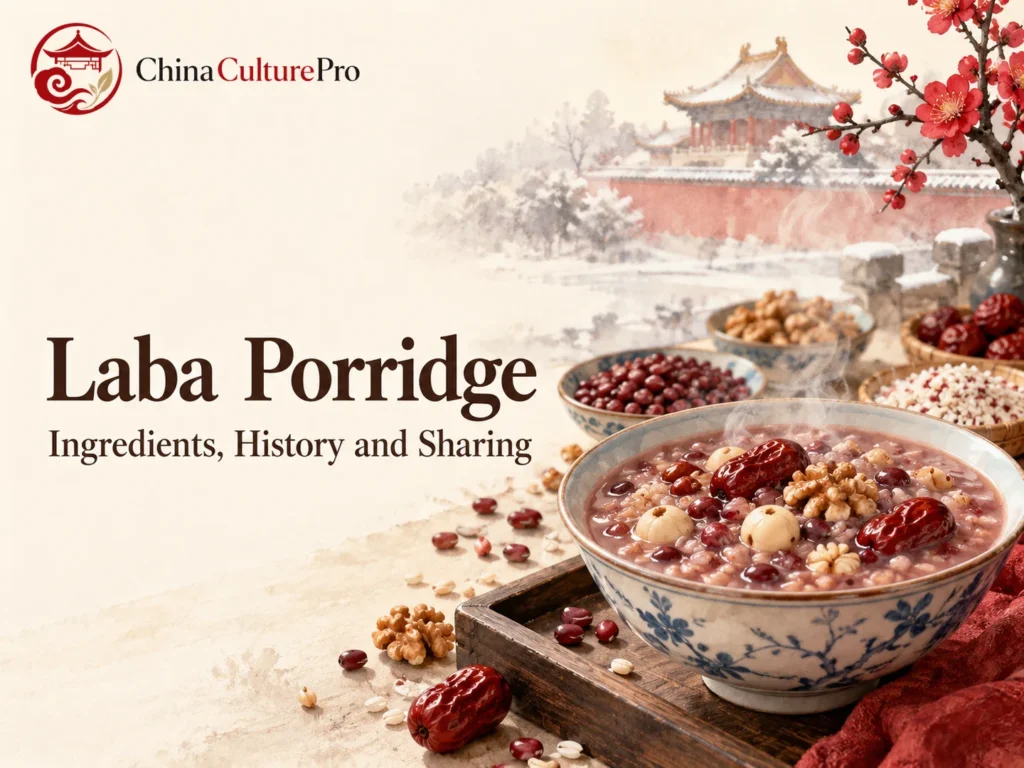 Bubur Laba dengan biji-bijian, kacang-kacangan, jujube, dan kacang
