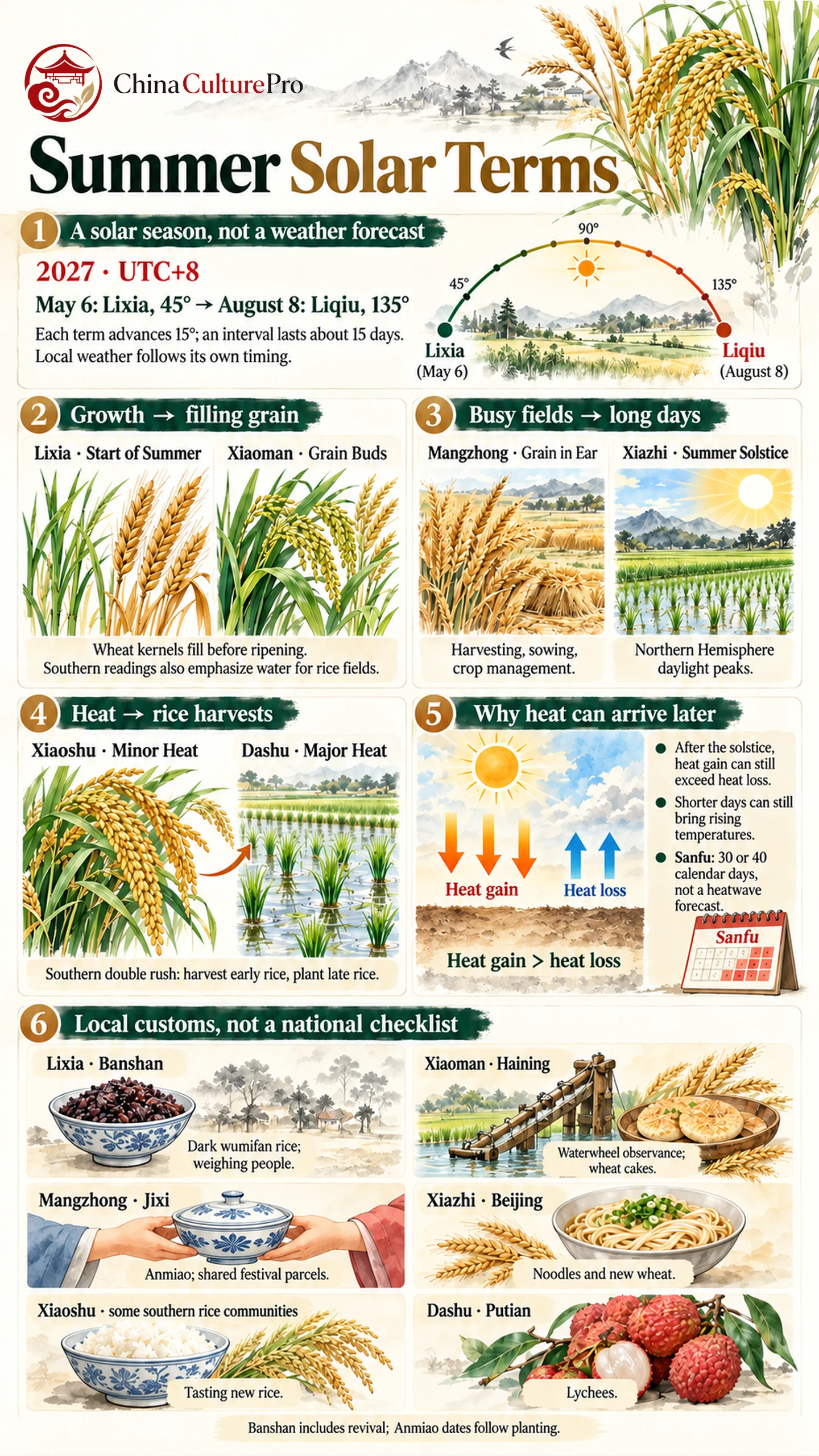 Summer solar terms with farming cycles heat lag and regional customs Summer solar terms with farming cycles heat lag and regional customs