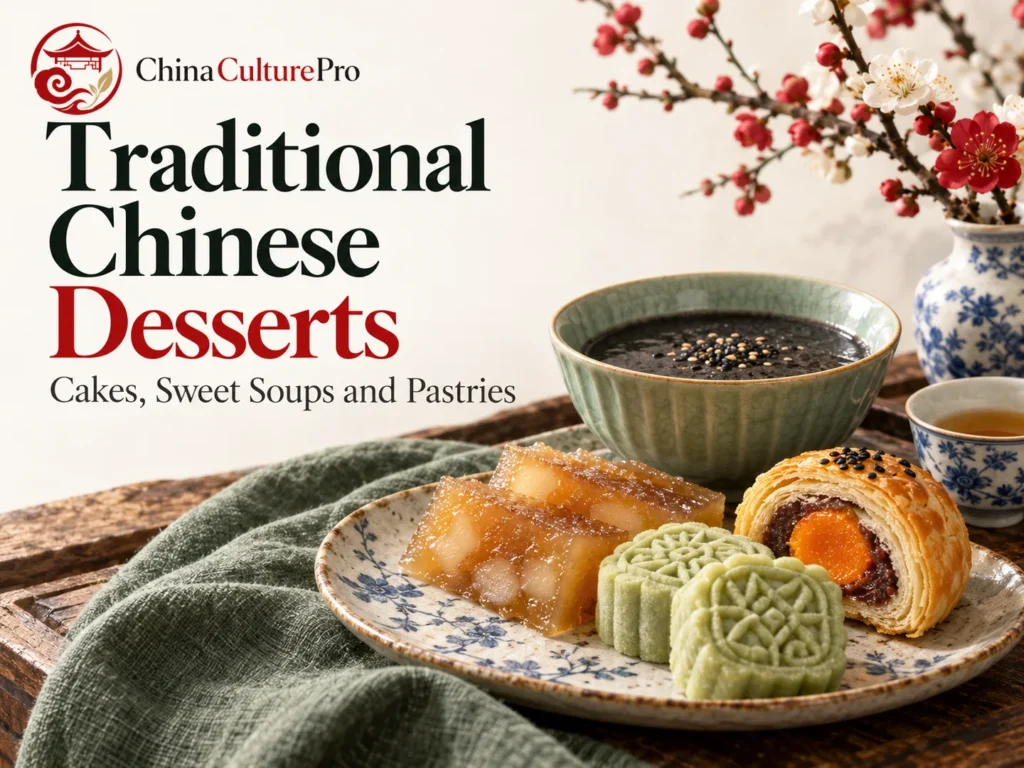 Traditional Chinese desserts cakes sweet soups and pastries